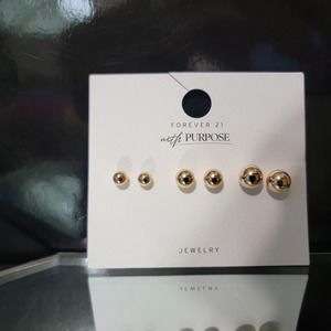 Forever 21 | Earrings | Gold Pearls | 3 Sizes | 3 Pairs